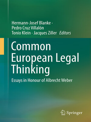 cover image of Common European Legal Thinking